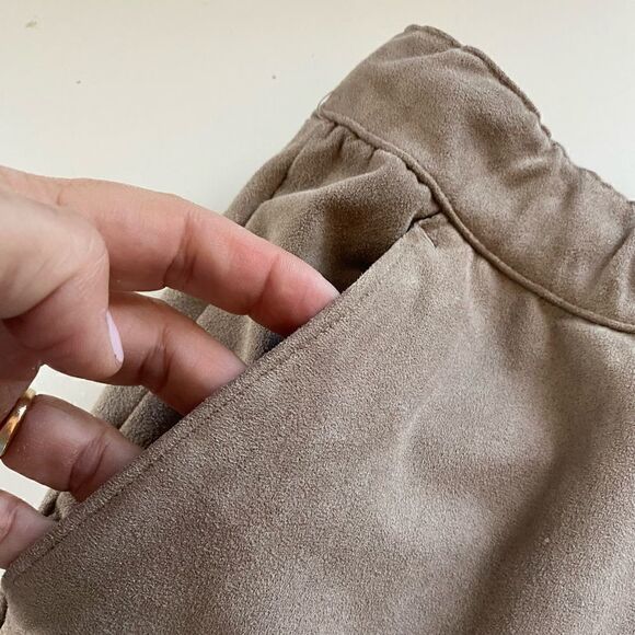 PacSun Tan Faux Suede Jogger Pants Size Small - Picture 4 of 14